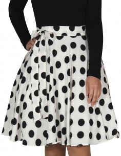 Saia Feminina Retrô De Bolas Anos 60 Vintage Pinup Fantasia 20