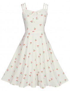 Vestido Retro Vintage Rockabilly Ano 60 Rodado Bolinhas Cereja V64 10