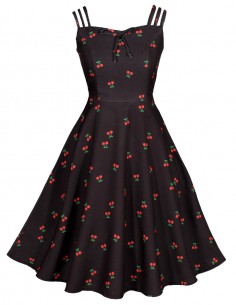 Vestido Retro Vintage Rockabilly Ano 60 Rodado Bolinhas Cereja V64 10