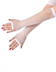 Luva Renda Sensual Longa Arrastão Sem Dedos Cosplay Rock Sexy Festa 24