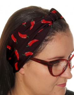 Faixa Cabelo Turbante Com Nó Retro Anos 60 Pimenta Festa Tiara 20