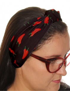 Faixa Cabelo Turbante Com Nó Retro Anos 60 Pimenta Festa Tiara 31