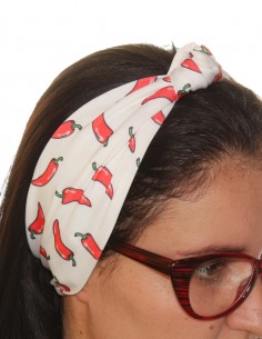 Faixa Cabelo Turbante Com Nó Retro Anos 60 Pimenta Festa Tiara 40