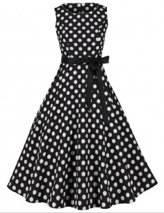 Vestido De Bolinha Anos 60 Festa Vintage Retrô Bola 50 PIN32 01