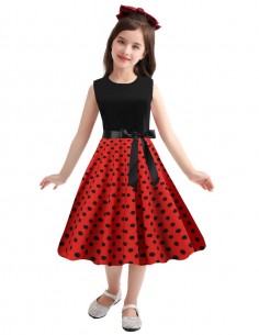 Vestido De Bolinha Infantil Anos 60 Festa Vintage Retrô p58 001