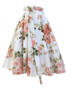 Saia Feminina Floral Flores Retrô Evangelico Vintage 13