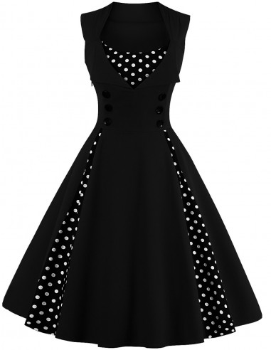 Vestido De Bolinha Preto P02
