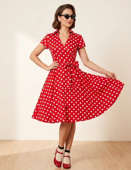 Vestido De Bolinha Anos 60 Festa Vintage Retrô Bola 50 P18 21