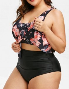 Biquini Maiô Plus Size Bikini Flores Moda Praia Floral 2